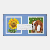 Aangepaste Zonnebloem en Cavalier Spaniel Hond Fot Bureaumat (Keyboard & Muis)