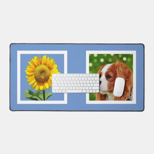 Aangepaste Zonnebloem en Cavalier Spaniel Hond Fot Bureaumat (Keyboard & Muis)
