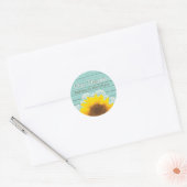 Aangepaste zonnebloem en kant van onze Bedankt Ronde Sticker (Envelop)