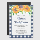 Aangepaste Zonnebloem Familie Reünie Uitnodiging Magnetische Uitnodiging (Voorkant / Achterkant)