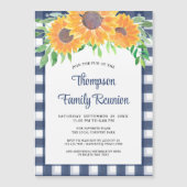 Aangepaste Zonnebloem Familie Reünie Uitnodiging Magnetische Uitnodiging (Voorkant)