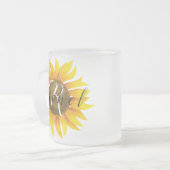 Aangepaste zonnebloem matglas koffiemok (Voorkant links)