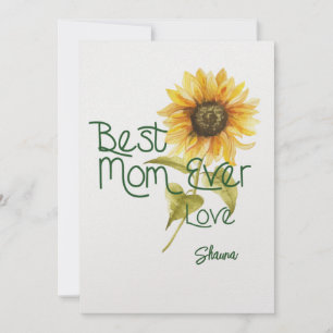 Aangepaste Zonnebloem Moederdag Kaart - Beste Mam 