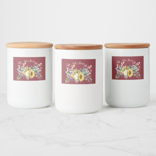 Aangepaste zonnebloem opslag voedselcontainer etiket (Flessen)