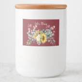 Aangepaste zonnebloem opslag voedselcontainer etiket (Voorkant)