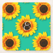 Aangepaste Zonnebloem Papier Feest Artikelen Kartonnen Onderzetters (Voorkant)