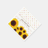 Aangepaste Zonnebloem papier servet (Hoek)