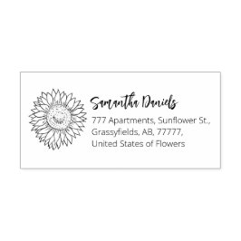 Aangepaste Zonnebloem Retour Adres Rubber Stamp Rubberstempel