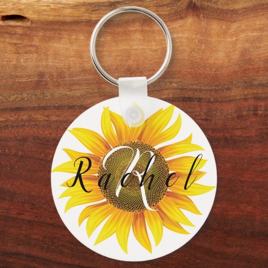 Aangepaste zonnebloem sleutelhanger (Voorkant)