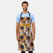 Aangepaste Zonnebloem Waterverf – Artistic Floral  Schort (Gedragen)