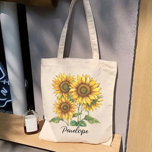 Aangepaste Zonnebloembak, Bruidsmeisjes & Verjaard Tote Bag