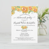 Aangepaste zonnebloemen Goed Luck Retirement Party Kaart (Staand voorkant)