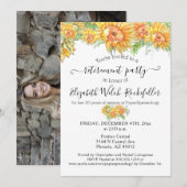 Aangepaste zonnebloemen Goed Luck Retirement Party Kaart (Voorkant / Achterkant)