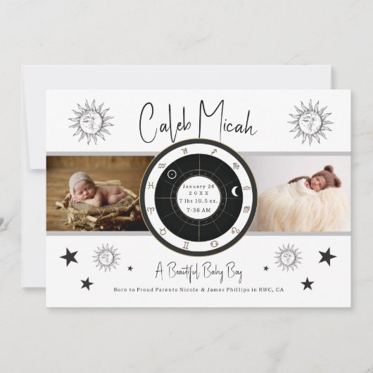 Aangepaste  zonnescherm en aankondiging van geboor (Voorkant)