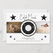 Aangepaste Zonneteken & Maan Foto Geboorteaankondi Kaart (Voorkant)