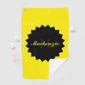 Aangepaste Zonnige Gele Golf Handdoek met Naam en  (Insitu)
