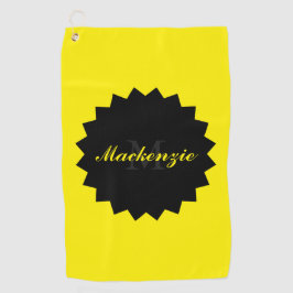 Aangepaste Zonnige Gele Golf Handdoek met Naam en 