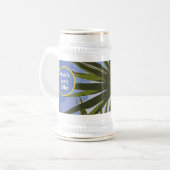 Aangepaste Zonnige Koffie Tropische Yucca Bierpul (Voorkant links)