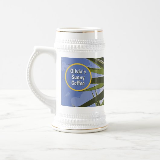 Aangepaste Zonnige Koffie Tropische Yucca Bierpul (Links)