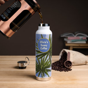 Aangepaste Zonnige Koffie Tropische Yucca Waterfles