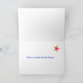 Aangepaste zonnige oomkaarsen en sterrenkaarsen feestdagen kaart (Binnen)