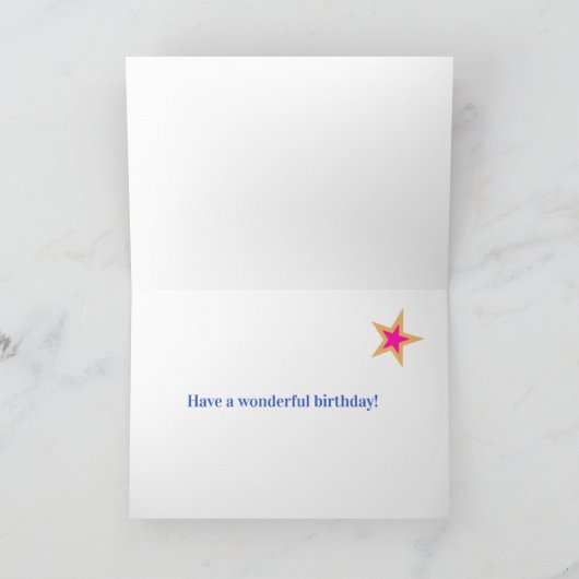 Aangepaste zonnige oomkaarsen en sterrenkaarsen feestdagen kaart (Binnen)