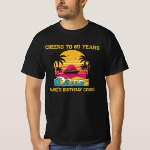 Aangepaste zonsondergang 60e verjaardag cruise bem t-shirt