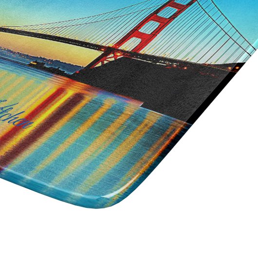 Aangepaste zonsondergang bij Golden Gate Bridge Snijplank (Hoek)