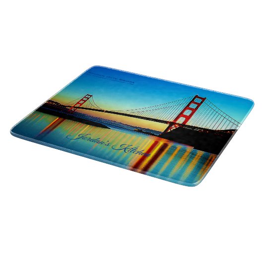 Aangepaste zonsondergang bij Golden Gate Bridge Snijplank (Hoek)