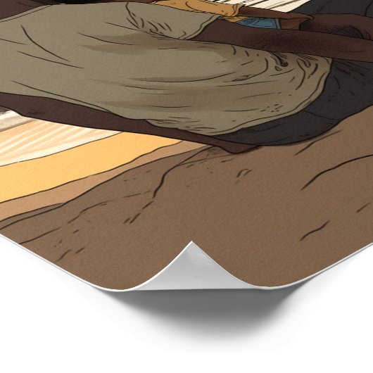 Aangepaste zonsondergang door het Poster van Beach (Hoek)