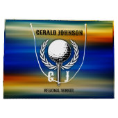 Aangepaste zonsondergang Golf Monogram Ontwerp Groot Cadeauzakje (Achterkant)