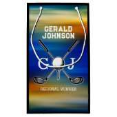 Aangepaste zonsondergang Golf Monogram Ontwerp Klein Cadeauzakje (Achterkant)