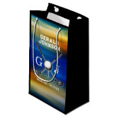 Aangepaste zonsondergang Golf Monogram Ontwerp Klein Cadeauzakje (Voorkant Gekanteld)