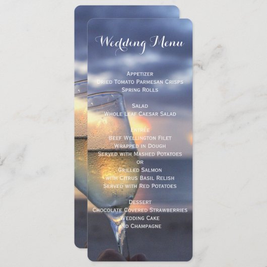 Aangepaste zonsondergang in het menu Beach Wedding (Voorkant / Achterkant)