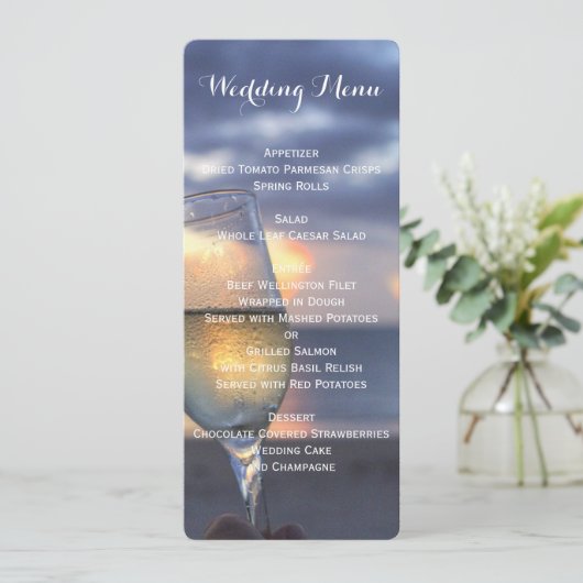 Aangepaste zonsondergang in het menu Beach Wedding (Staand voorkant)