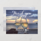 Aangepaste zonsondergang op batchbruiloft Dank je Briefkaart (Voorkant / Achterkant)