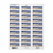 Aangepaste zonsondergang op het strand retouradres etiket (Full Sheet)
