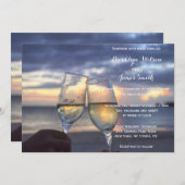 Aangepaste zonsondergang op het strand trouwkaarte kaart (Voorkant / Achterkant)