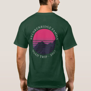 Aangepaste zonsondergang Retro Familie Road Trip T-shirt