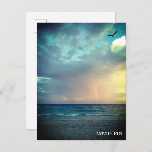Aangepaste Zonsondergang Strand MIAMI BEACH Florid Briefkaart (Voorkant / Achterkant)