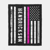 Aangepaste zonsvlag met dunne roze lijn fleece deken (Voorkant)