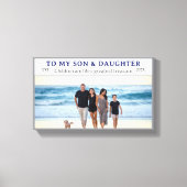 Aangepaste Zoon & Dochterdag Familie Foto Canvas Afdruk (Voorkant)