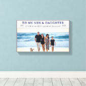 Aangepaste Zoon & Dochterdag Familie Foto Canvas Afdruk (Insitu (Houten vloer))