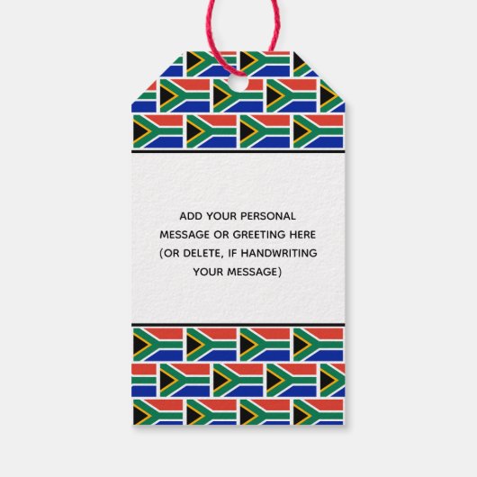 Aangepaste Zuid-Afrikaanse vlag Cadeaulabel (Achterkant)