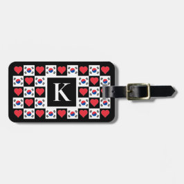Aangepaste Zuid-Korea Flag Korean Custom Letter Bagagelabel