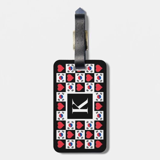 Aangepaste Zuid-Korea Flag Korean Custom Letter Bagagelabel (Achterkant verticaal)