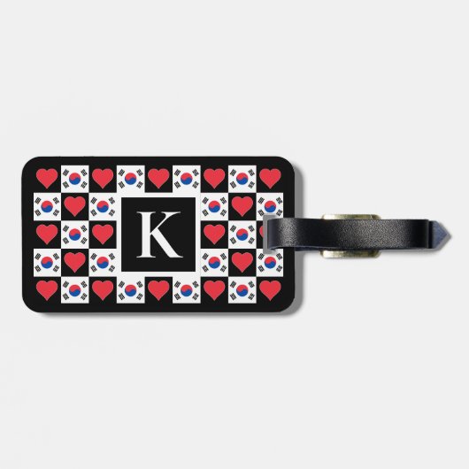 Aangepaste Zuid-Korea Flag Korean Custom Letter Bagagelabel (Achterkant horizontaal)