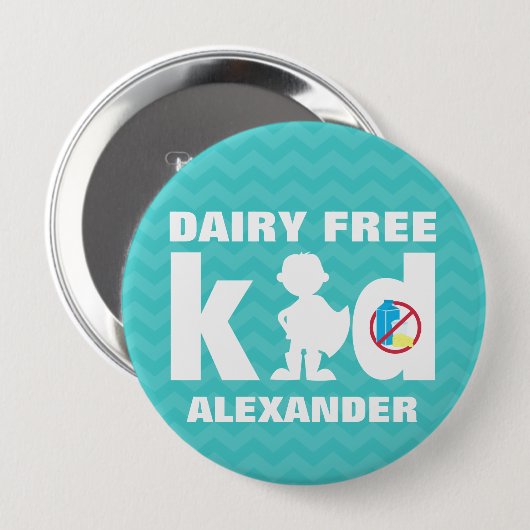 Aangepaste zuivelvrije Super Boy Blauwgroen Chevro Ronde Button 4,0 Cm (Voorkant /achterkant)