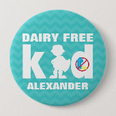 Aangepaste zuivelvrije Super Boy Blauwgroen Chevro Ronde Button 4,0 Cm (Voorkant)