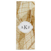 Aangepaste, zuivere, crèmezijde wijn cadeautas (Voorkant)